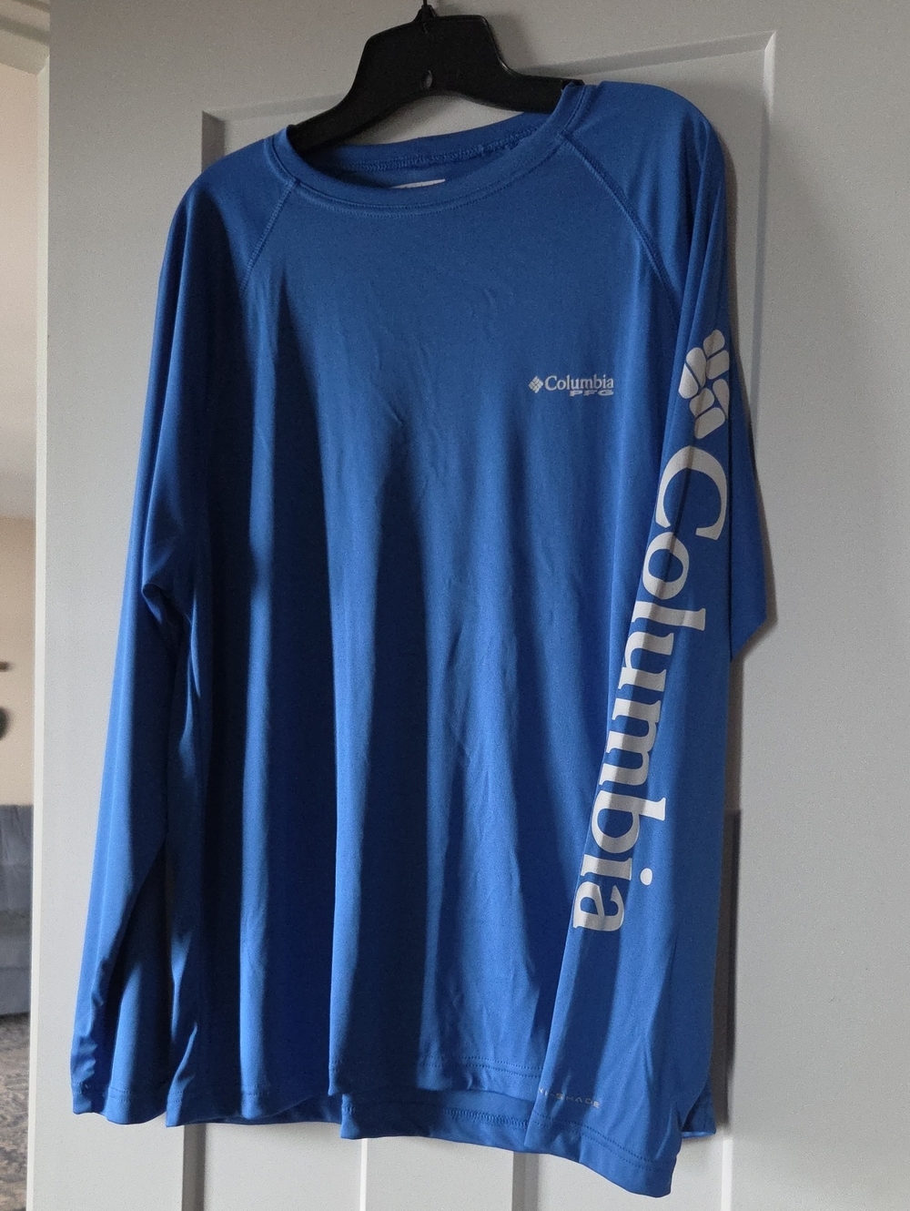 Columbia Long Sleeve Performance Tee in Bright Blue with White Logo